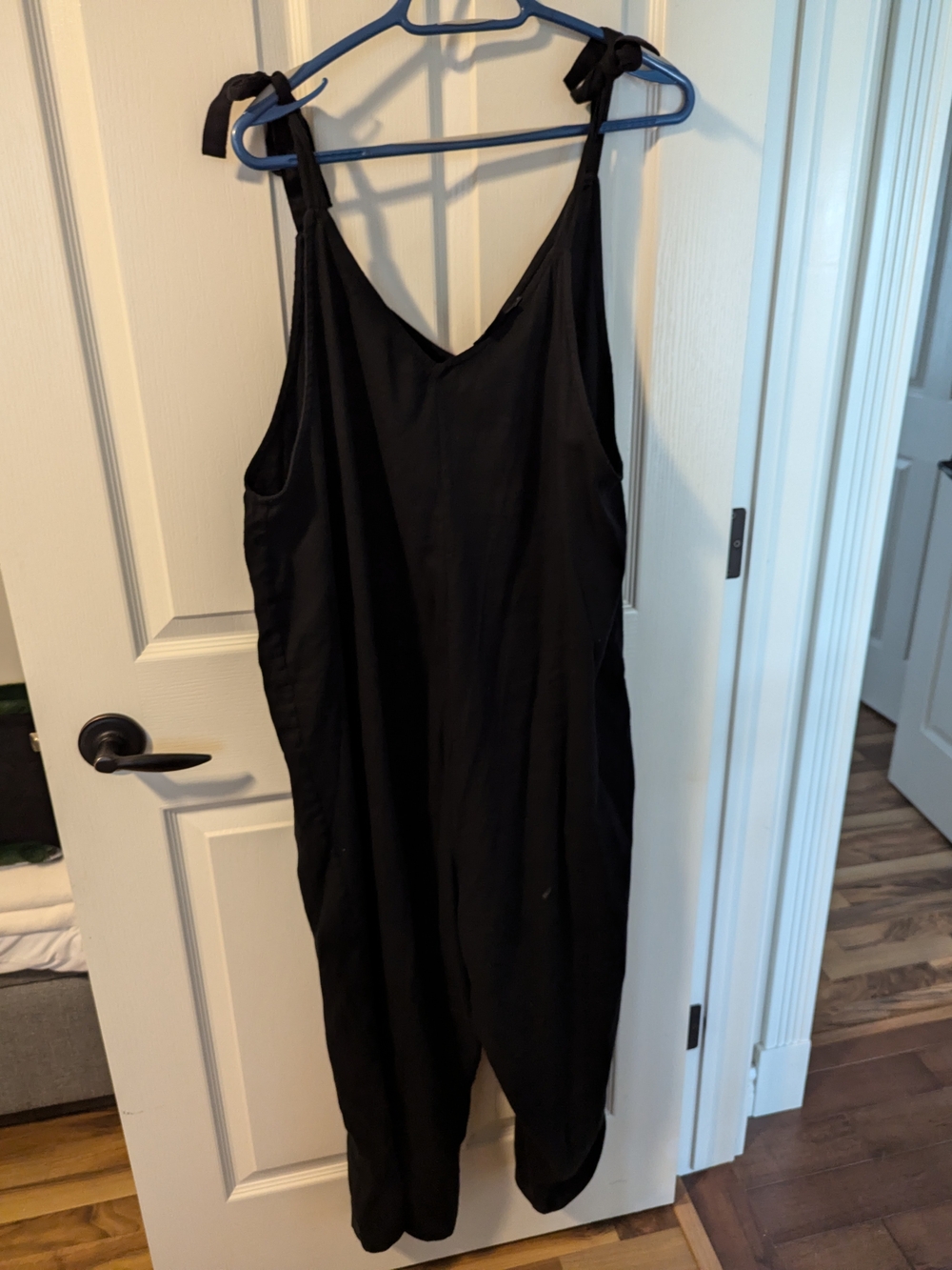 Hatch Black Tie-Shoulder Jumpsuit